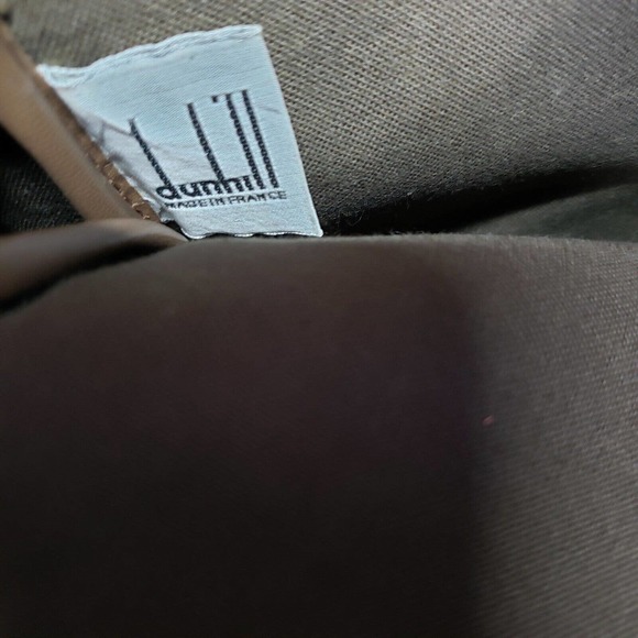 Dunhill Wristlet Pouch Men's Bag Large 9x8 Brown Logo Designer Coated Canvas - Picture 5 of 11